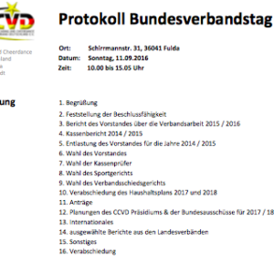 Verabschiedung Präsident Dr. Jan Becker / Protokoll BVT