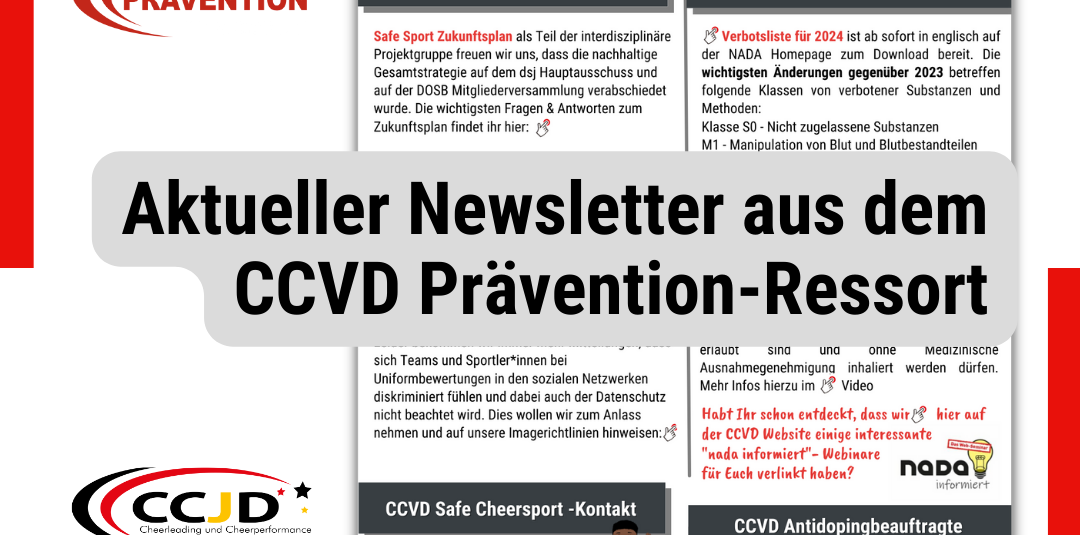 Infos aus dem CCVD Ressort für Prävention