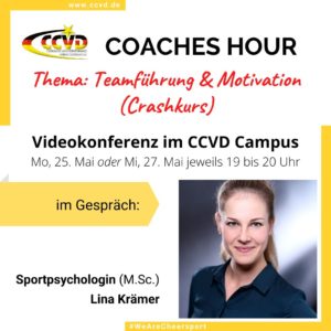 Coaches Hour zum Thema Teamführung & Motivation mit Sportpsychologin Lina Krämer