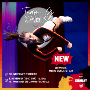 Team Germany Camps – Tumbling, Stunt & Basket Classes starten! Team Germany Camps – Tumbling, Stunt & Basket Classes starten!