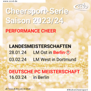Update Landesmeisterschaft Ost & Deutsche Performance Cheer Meisterschaft 2024